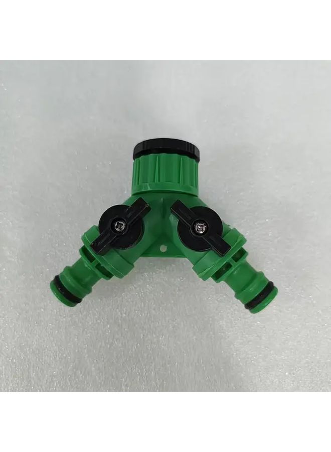 Y Shaped Shut Off Tee Fitting with Switch 1 Inlet 2 Outlet Faucet Adapter Green Reducer Bush - Image 5