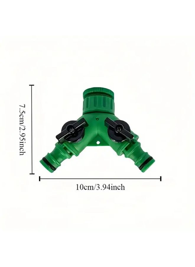 Y Shaped Shut Off Tee Fitting with Switch 1 Inlet 2 Outlet Faucet Adapter Green Reducer Bush - Image 3