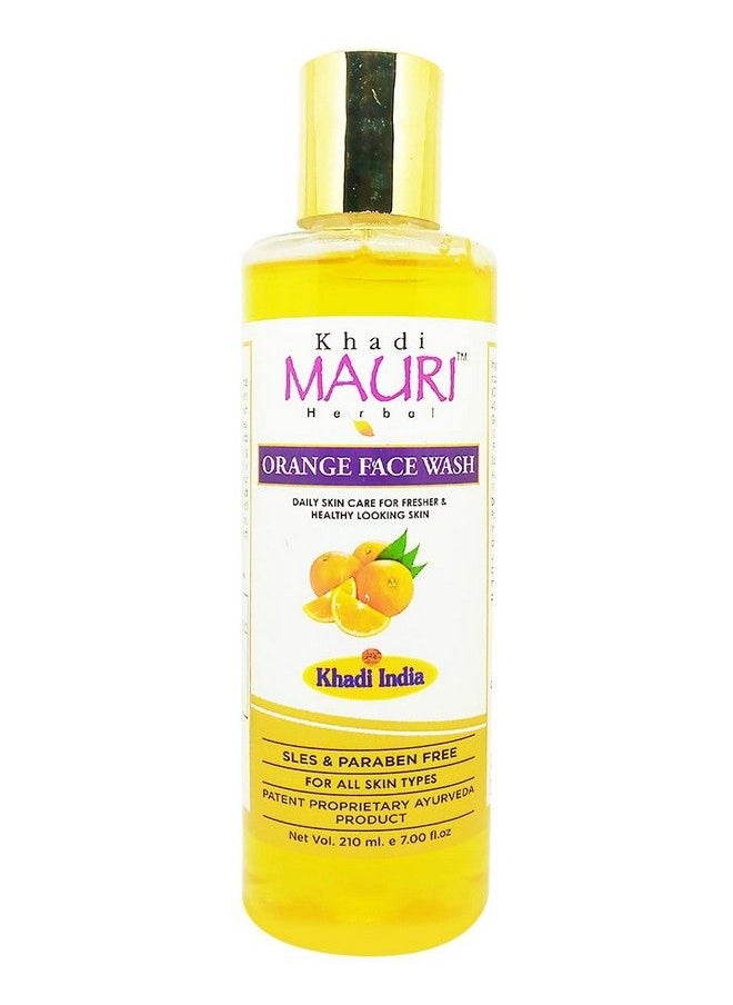 Khadi Mauri Herbal - Khadi Mauri Orange Face Wash Pack Of 1 Face Wash (210 Ml) - Image 1
