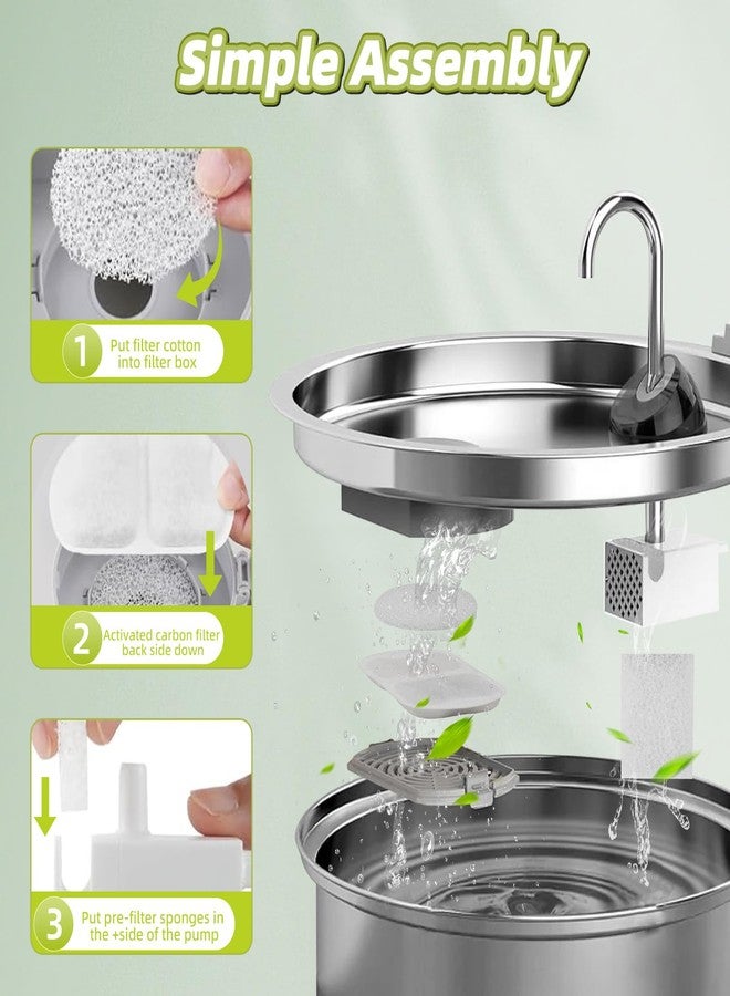 DrFlito 12 Sets Dog Water Filter Replacement Compatible with oneisall 7L/230oz/1.8G Stainless Steel Dog Fountain - Image 5