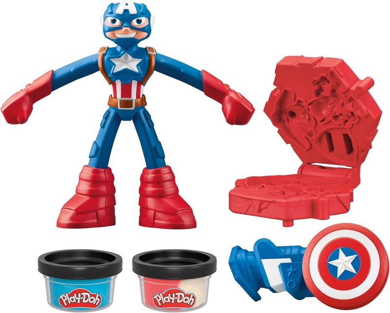 Play-Doh Marvel Captain America Stamping Shield with Bendy Action Figure - Image 2