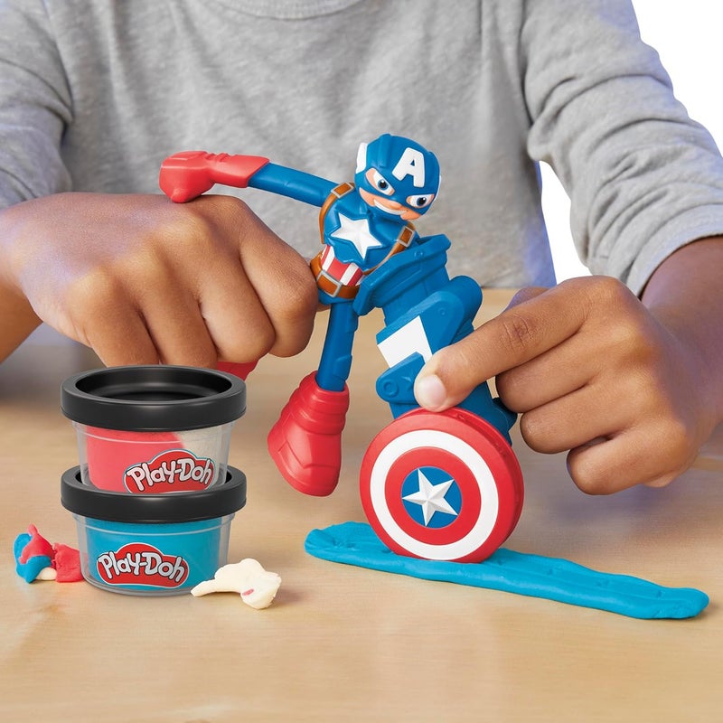 Play-Doh Marvel Captain America Stamping Shield with Bendy Action Figure - Image 4