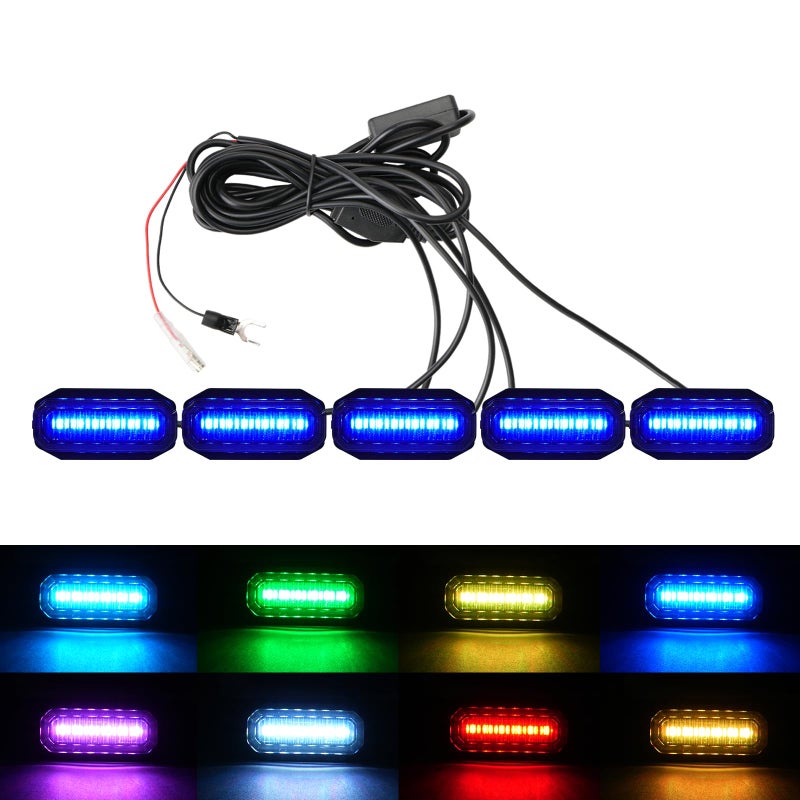 Z8 RGB LED Grille Lights Compatible with 20242025 Jeep Wrangler JL JLU JT5PCS 16 ColorChanging OEM Grill Lights with APP Control Adjustable AtmosphereMusic SyncIP68 Waterproof - Image 2