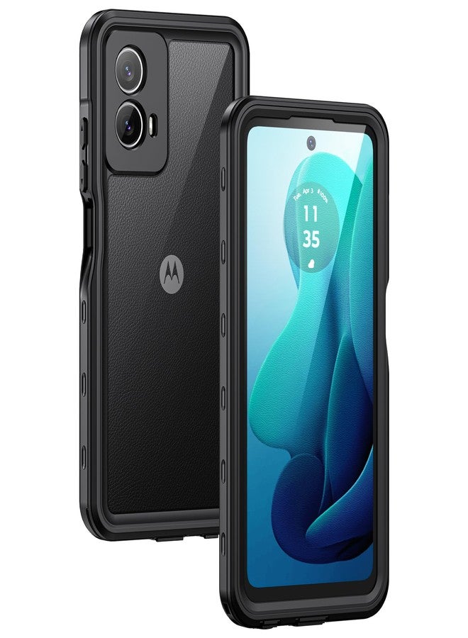 جراب Lanhiem لهاتف Motorola Moto G 5G 2024، جراب مقاوم للماء والغبار والصدمات بمعيار IP68 مع واقي شاشة مدمج، غطاء حماية كامل للجسم تحت الماء لهاتف Moto G 5G فقط، أسود - Image 1