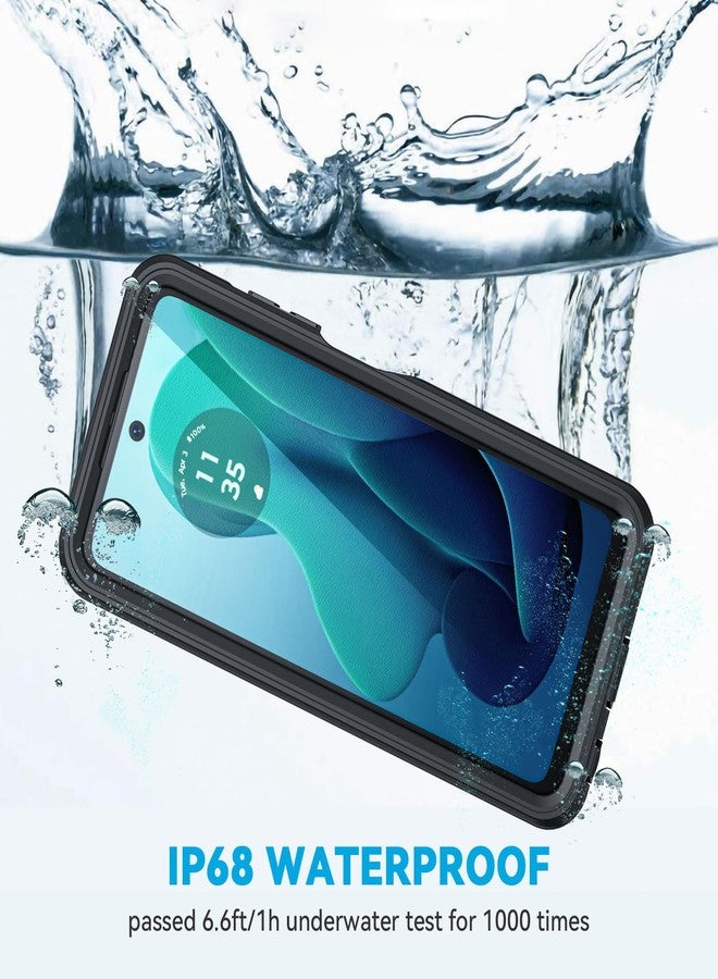 جراب Lanhiem لهاتف Motorola Moto G 5G 2024، جراب مقاوم للماء والغبار والصدمات بمعيار IP68 مع واقي شاشة مدمج، غطاء حماية كامل للجسم تحت الماء لهاتف Moto G 5G فقط، أسود - Image 3