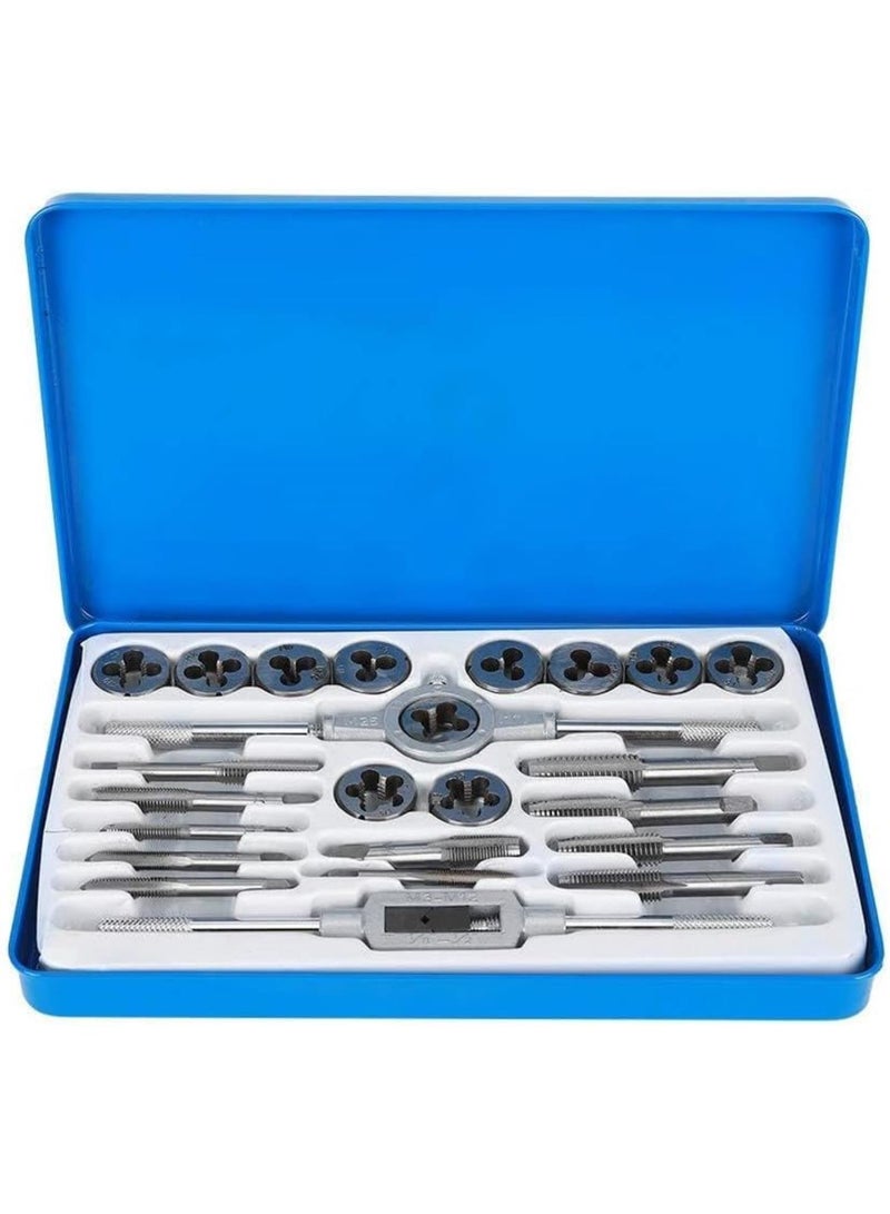 GGOOT 24Pcs Threaded Tap and Die Set Industrial Tool Iron Box Hardware Supplies for Professionals and Amateurs  - Image 1