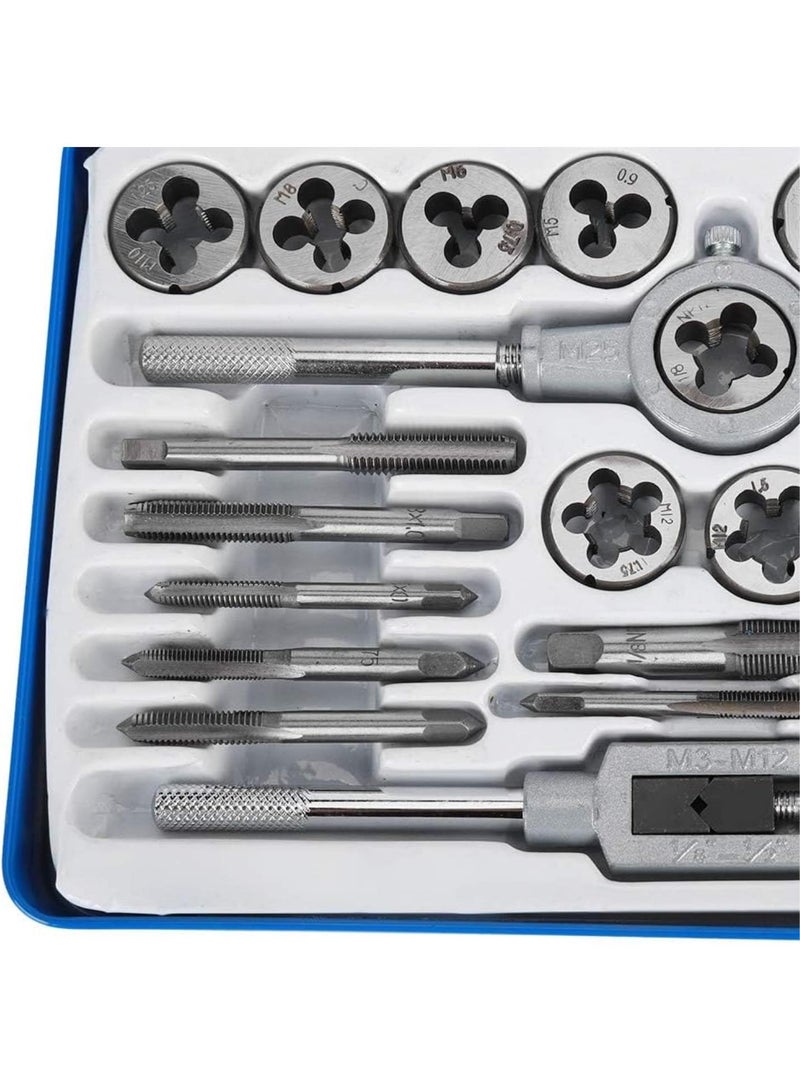 GGOOT 24Pcs Threaded Tap and Die Set Industrial Tool Iron Box Hardware Supplies for Professionals and Amateurs  - Image 3