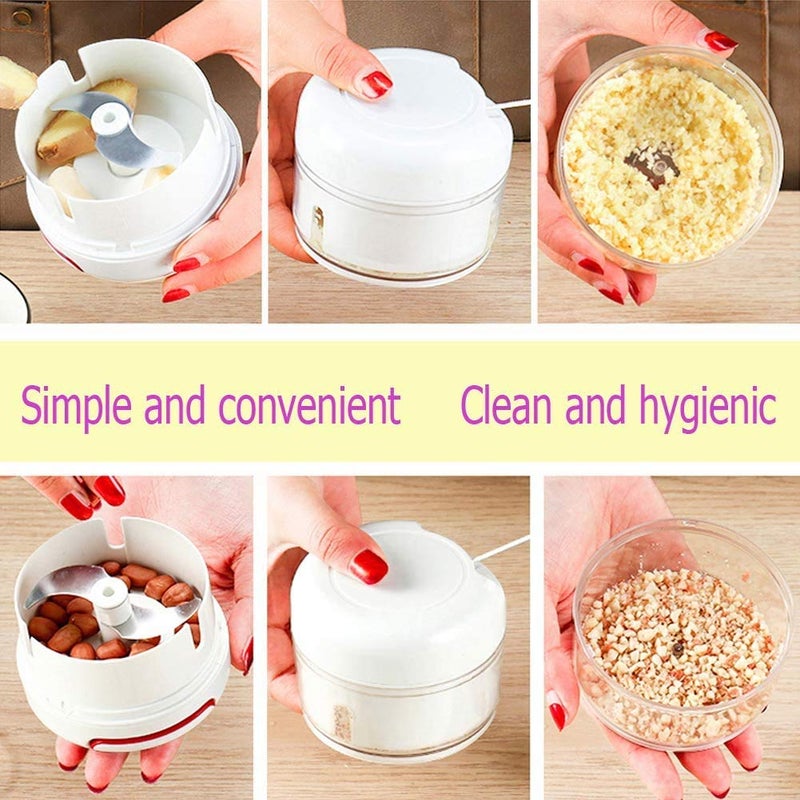 Garlic Grinder Mini Food Chopper Hand Pull Baby Food Masher Garlic Vegetable Grinder Press Meat Nuts Pepper Kitchen Tools - Image 3