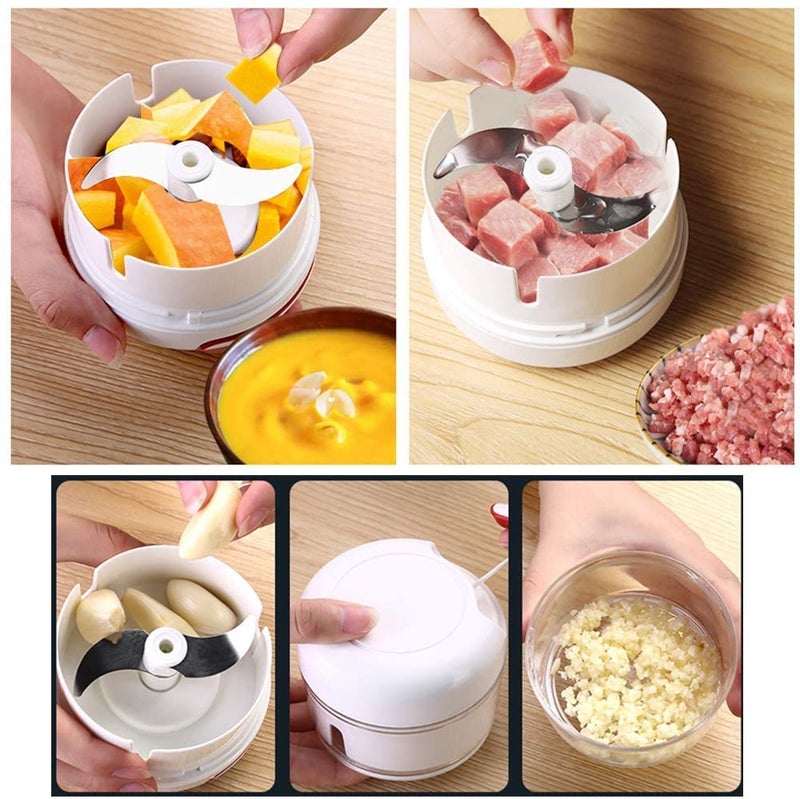 Garlic Grinder Mini Food Chopper Hand Pull Baby Food Masher Garlic Vegetable Grinder Press Meat Nuts Pepper Kitchen Tools - Image 2