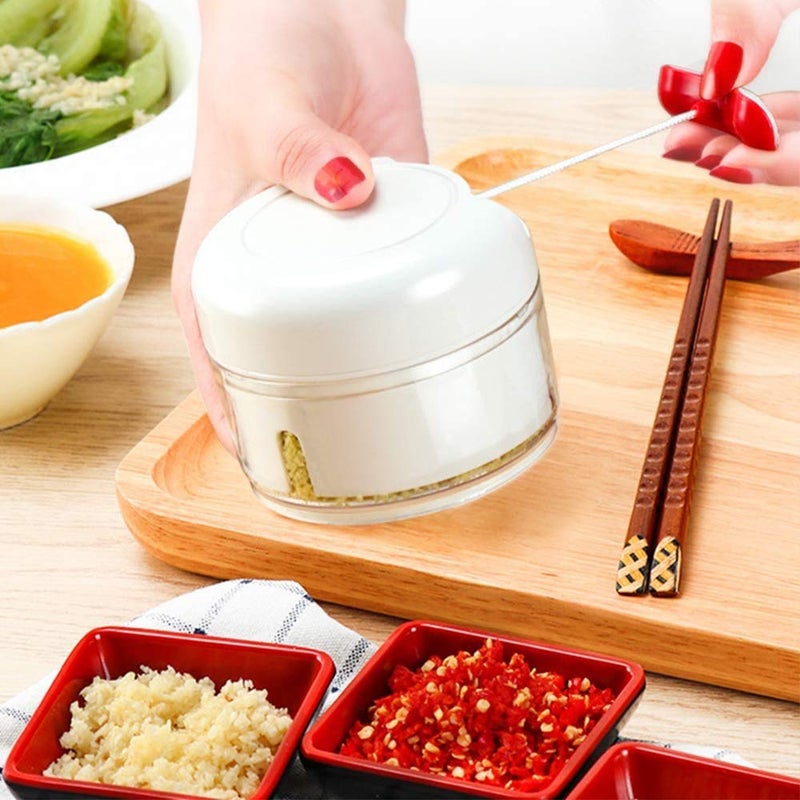 Garlic Grinder Mini Food Chopper Hand Pull Baby Food Masher Garlic Vegetable Grinder Press Meat Nuts Pepper Kitchen Tools - Image 4