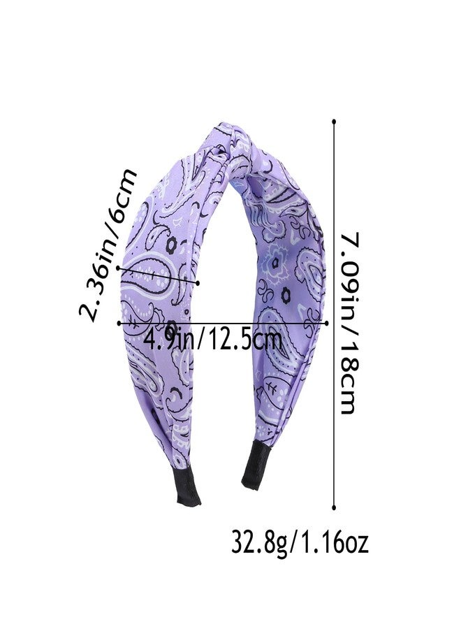 شيما ربطات شعر مطبوعة بنقشة بيزلي من زيما، ربطة شعر عريضة معقودة للنساء والفتيات متعددة الألوان، عبوة من 5 قطع - Image 4