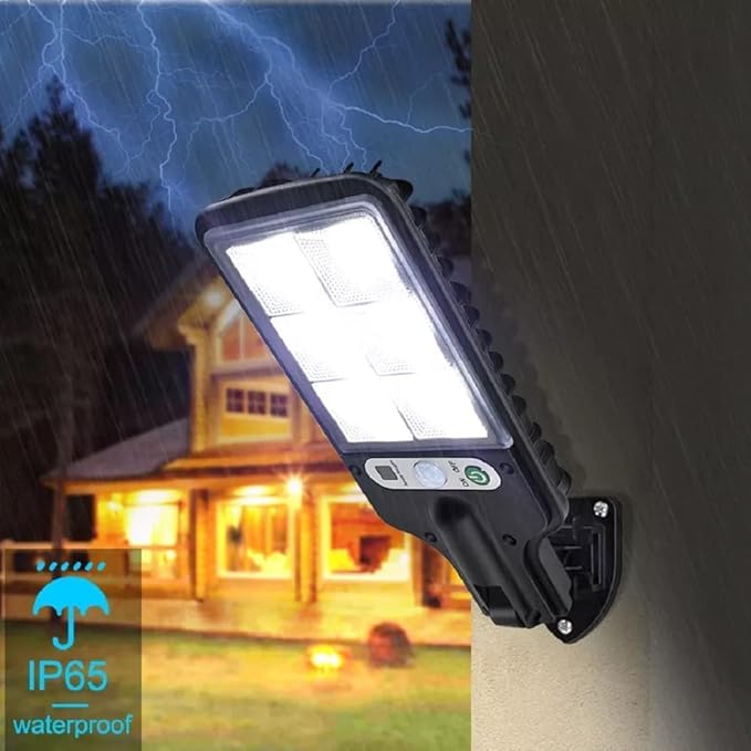 Brikipth Brikipth Dawn Security Lights High Lumen Solar Powered Waterproof for Parking Lot Wall Garage Lamp and IP65 ProtectionSolar LED Lamp with Remote Control for Parking Lot Yard Path and Garage - Image 2