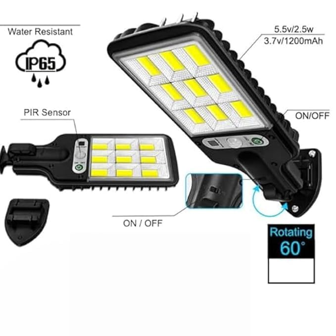 Brikipth Brikipth Dawn Security Lights High Lumen Solar Powered Waterproof for Parking Lot Wall Garage Lamp and IP65 ProtectionSolar LED Lamp with Remote Control for Parking Lot Yard Path and Garage - Image 5