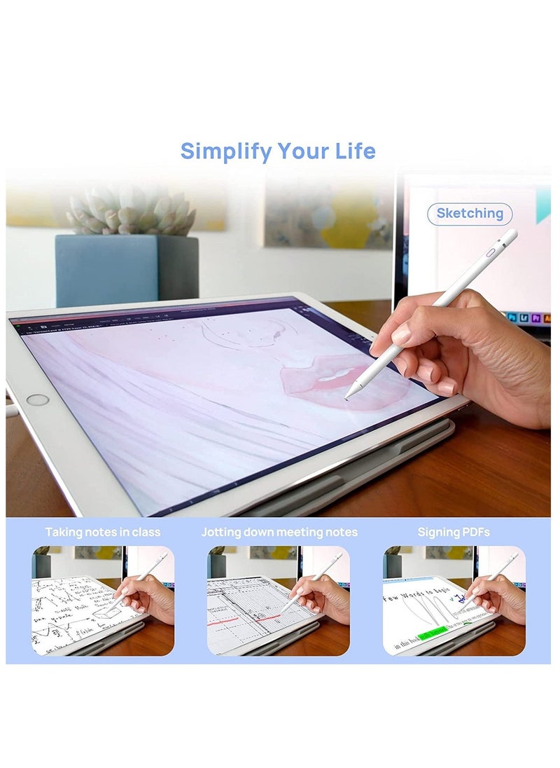 Stylus Pen Compatible with iPad, Pencil Styluses Compatible with iPad 2/3/4/5/6/7/8/9 Generation Pro 9.7/10.5/11/12.9 Air 1/2/3/4 Mini 1/2/3/4/5/6 Alternative Drawing Smart Stylist for Touch Screens