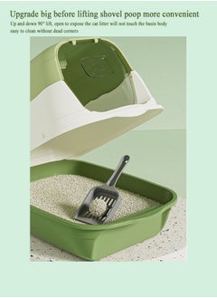 Generic Cat Litter Box with Lid Enclosed Cat Toilet Removable Sandbox Kitty Litter Tray with Front Door Flap Pet Accessories for Small Cat(Green)  - Image 5