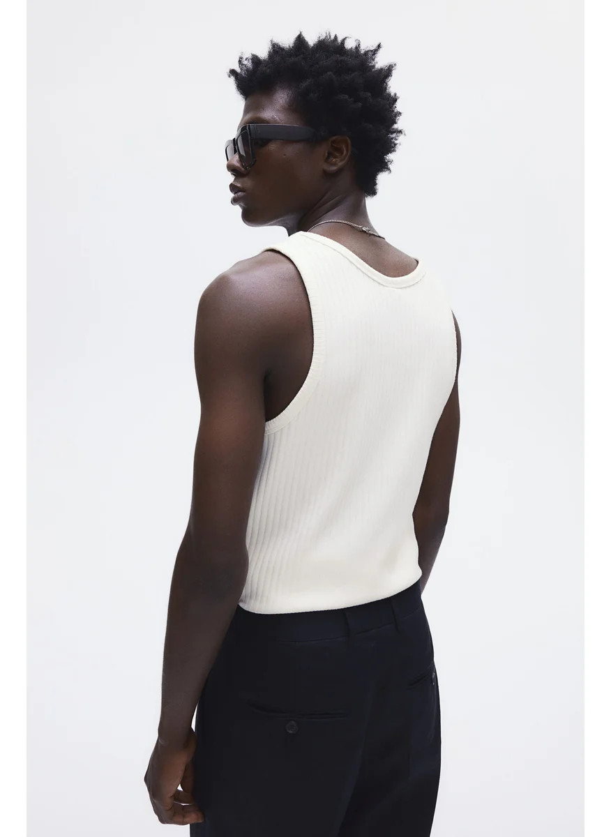 H&M Slim Fit Wide-Ribbed Vest Top