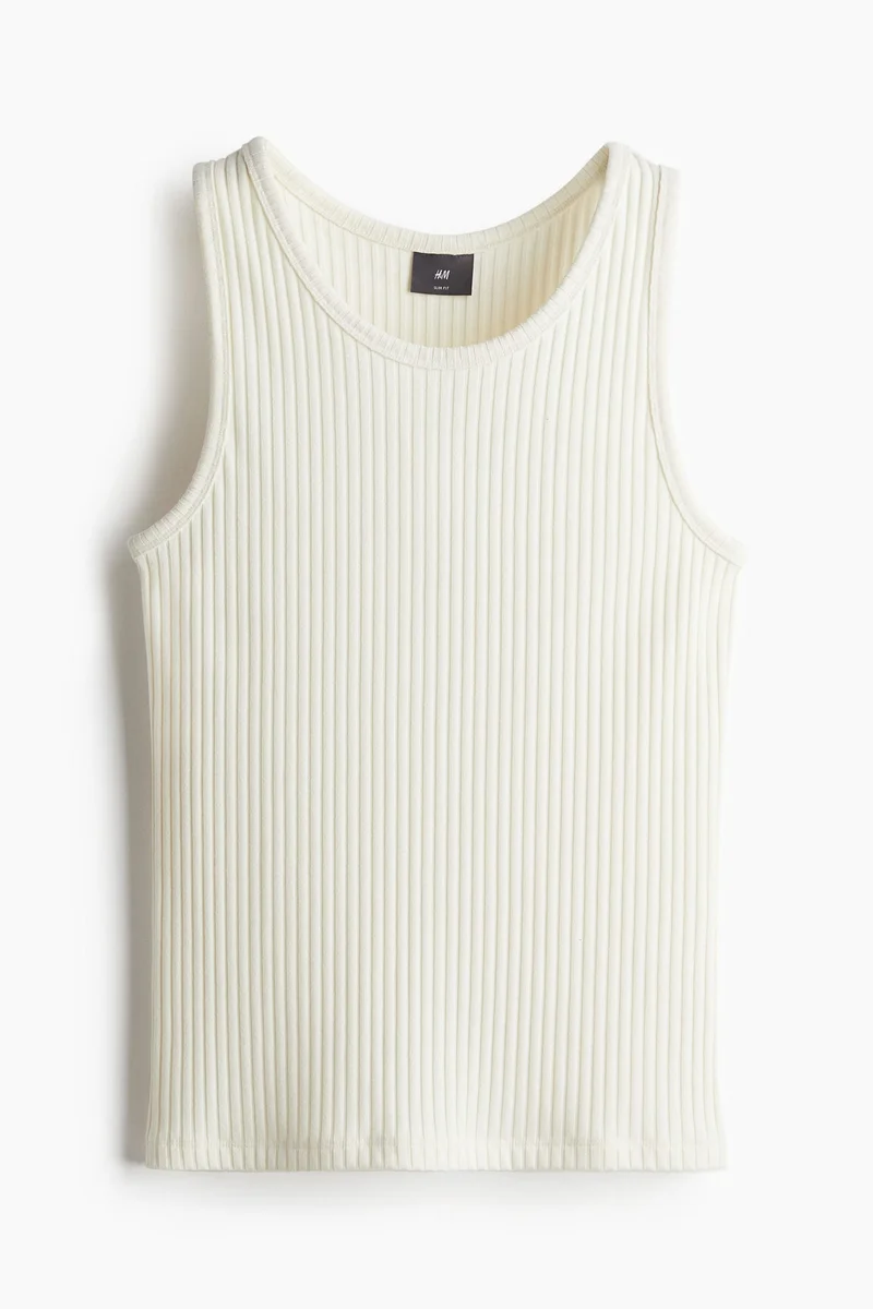 H&M Slim Fit Wide-Ribbed Vest Top