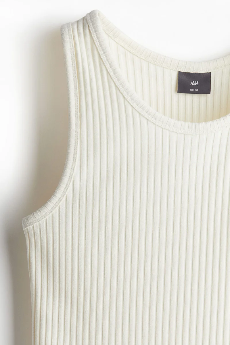 H&M Slim Fit Wide-Ribbed Vest Top