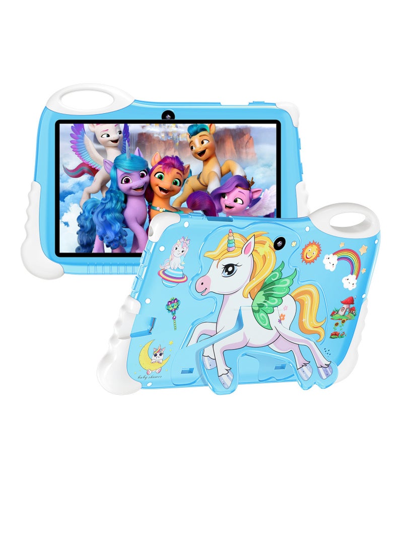 AROAQ 7 Inch Kids Tablet PC, 6GB RAM 128GB ROM Children Learning Tablet, Shockproof Durable Kids Gaming Pad, Easy To Carry Portable Kids Touch Pad For Boys And Girls, (1pc, Blue) - Image 1