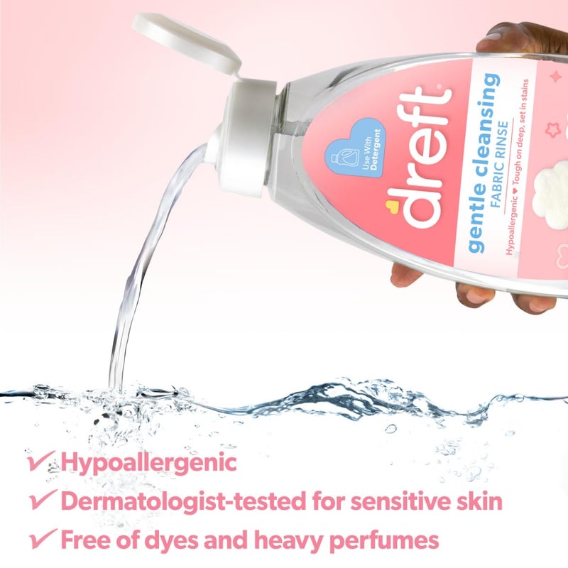 Dreft Baby Gentle Cleansing Fabric Rinse, 48 fl oz, Hypoallergenic, Dermatologist Tested on Sensitive Skin, Odor Remover - Image 4