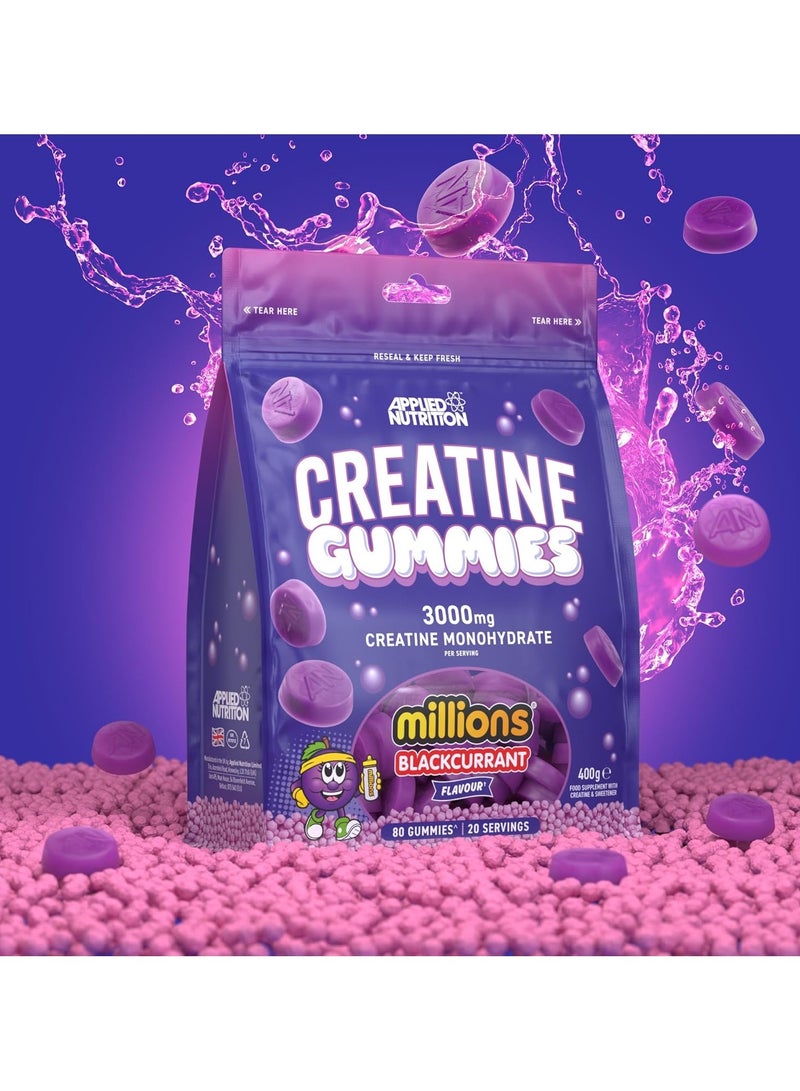 Applied Nutrition Creatine Gummies Millions Blackcurant 80 Gummies, 3000mg Creatine Monohydrate Per Serving - Image 4