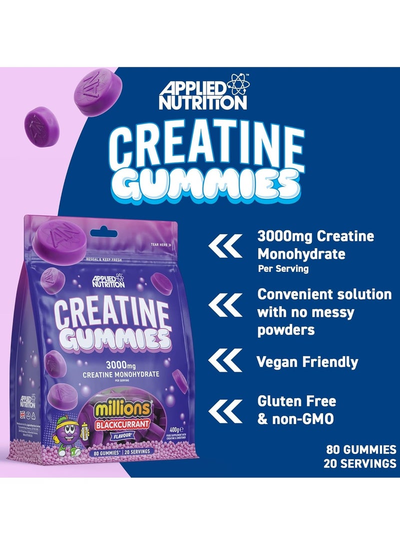 Applied Nutrition Creatine Gummies Millions Blackcurant 80 Gummies, 3000mg Creatine Monohydrate Per Serving - Image 2