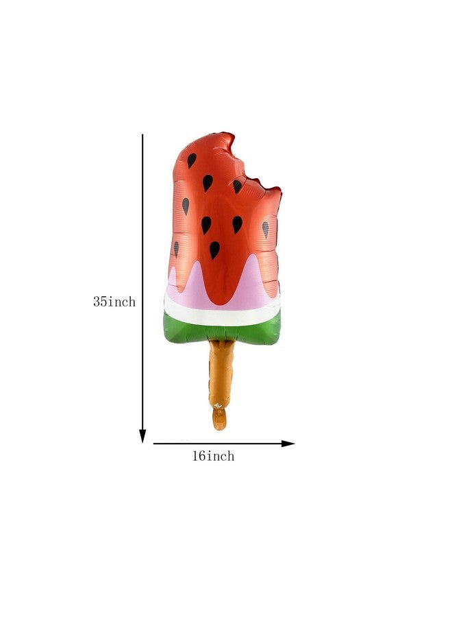 DYT 8PCS Watermelon Foil Balloons, Summer Party & Baby Shower Decorations, Red & Green 18 Inch Star Balloons, Reusable & Floatable, Ideal for Unisex Children - Image 2