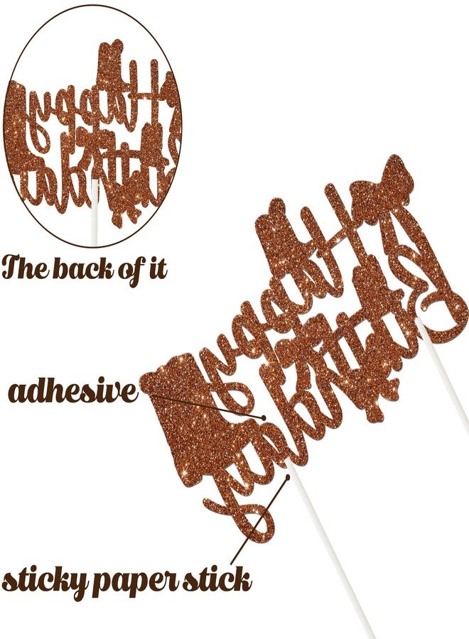 اوموني زينة كعكة عيد ميلاد رعاة البقر من Coquette، أحذية وأقواس، زينة كعكة، بني لامع، زينة حفلة عيد ميلاد رعاة البقر الغربية، أحذية وأقواس، مستلزمات حفل استقبال الطفل في الغرب المتوحش - Image 3