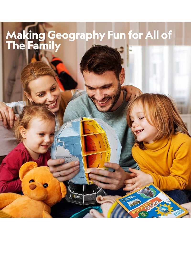 SYOSI National Geographic Scratchable Globe for Kids Learning STEM Toys Earth Globe National Geographic 3D Puzzles for Kids Science Kit Arts and Crafts for Kids Ages 8-12 Toys for Ages 8-13 Boys Girls  - Image 2