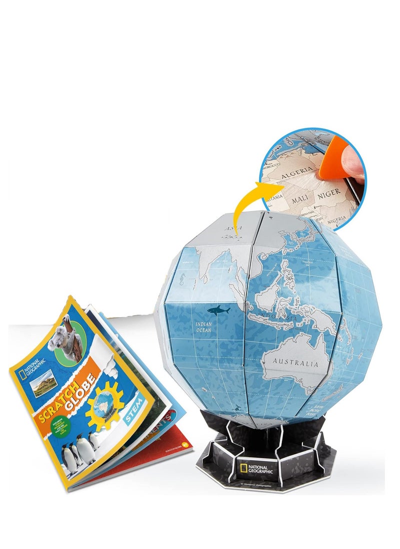 SYOSI National Geographic Scratchable Globe for Kids Learning STEM Toys Earth Globe National Geographic 3D Puzzles for Kids Science Kit Arts and Crafts for Kids Ages 8-12 Toys for Ages 8-13 Boys Girls  - Image 1