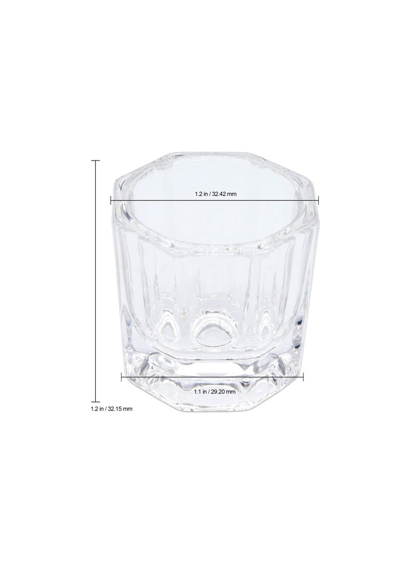 Generic - 4-Piece Glass Crystal Dappen Dish Set with Stainless Steel Lid - Essential Nail Art Tool for Acrylic Nails, Dip Powder, Monomer, and Nail Polish Remover. Perfect for Professionals and DIY Enthusiasts. - Image 1
