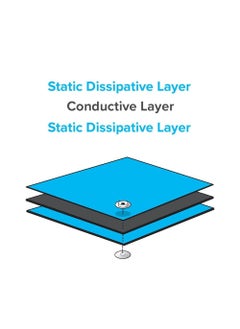 ALTS ELECTRONIC Sky ESD Antistatic Blue PVC Mat 3 Layered 2 MM Thick with ESD Wrist band Grounding Cord INCH Size 14x14  - Image 5