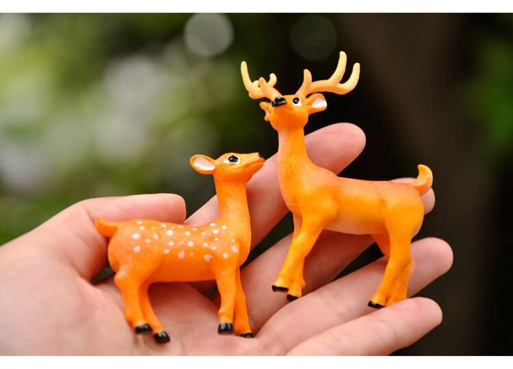 Krisah Resin Miniature Doll HouseAccessories/Garden Decoration Deer Family Miniature Items (Deer Family Pack of 3 pcs), Multicolour, Plant - Image 3