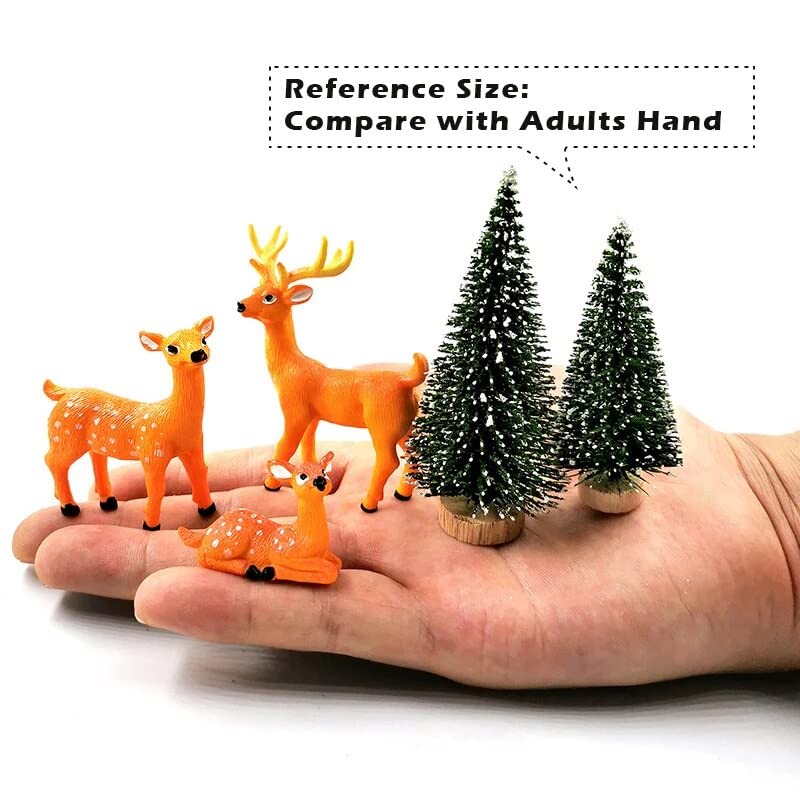 Krisah Resin Miniature Doll HouseAccessories/Garden Decoration Deer Family Miniature Items (Deer Family Pack of 3 pcs), Multicolour, Plant - Image 5