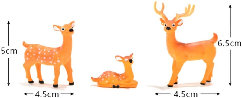 Krisah Resin Miniature Doll HouseAccessories/Garden Decoration Deer Family Miniature Items (Deer Family Pack of 3 pcs), Multicolour, Plant - Image 2