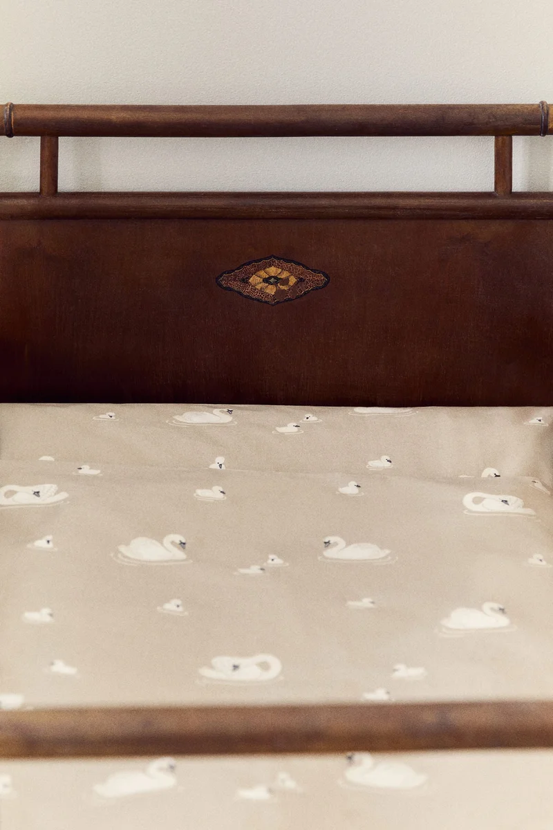 H&M Patterned cotton cot duvet cover set