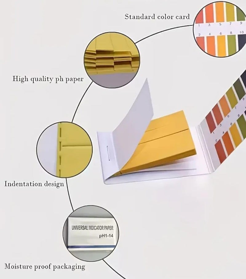 pH Test Strips, Range 1-14, 400 Strips, 5 Boxes, Indicator Paper for Water Test - Image 2