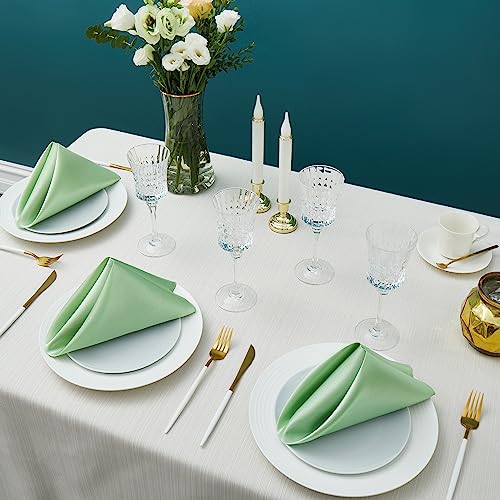 Counfeisly 100 Pack Square Satin Dinner Napkins, 20x20 Inches Silky Soft Smooth Table Cloth Napkins for Restaurant Weddings Banquet Party Decoration, Sage Green - Image 4