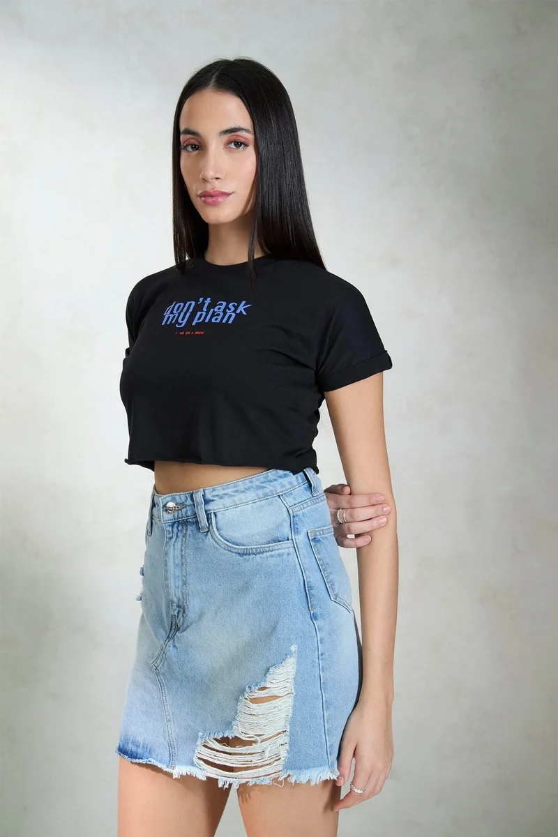 فيرجيو تيشيرت فيرجيو قطن 100% برقبة دائرية قصير بطبعة جرافيك