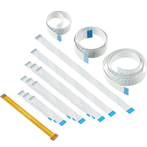 Frienda 15 Pieces Flexible Ribbon Cable Set, Compatible with Raspberry Pi Camera, Including 3.9 Inch 5.9 Inch 7.87 Inch 9.84 Inch 11.8 Inch 15.74 Inch 19.69 Inch 39.37 Inch for Pi Camera, 6.3 Inch for Pi Zero - Image 1