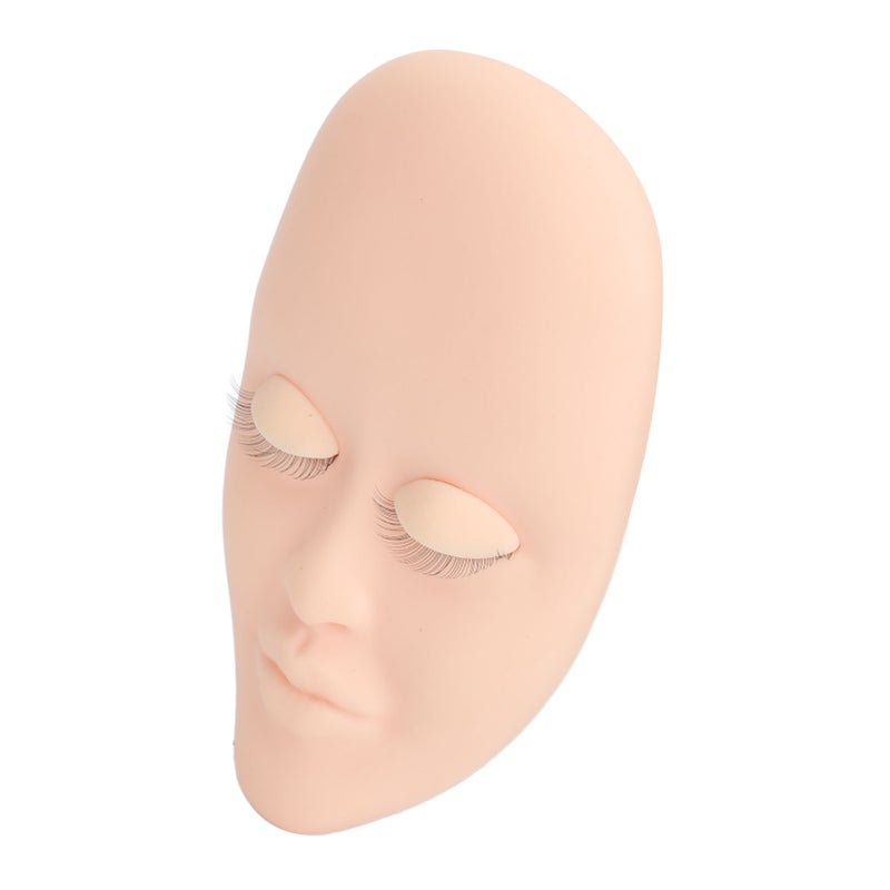 Eyelash Extension Mannequin Head with 6 Pair Replacement Eyelids Soft Touch Lash Mannequin Face Pink - Image 3