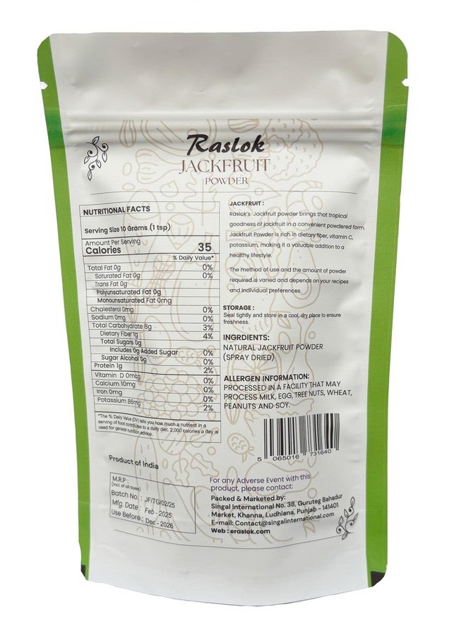 Raslok Pure Jackfruit Powder | 100% Natural & Additive-Free | Perfect for Baking, Smoothies & Beverages | Nutrient-Rich Superfood | 3.52 oz (100g) - Image 2