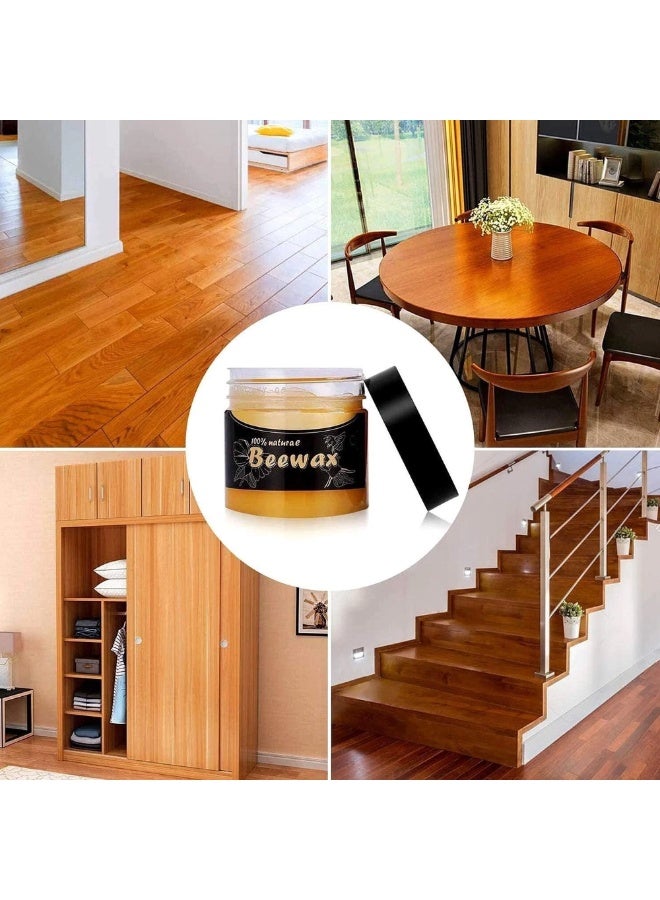 Natural Beeswax Wood Seasoning Polish, 2 x 120g Jars for Furniture and Floor Care - Image 2