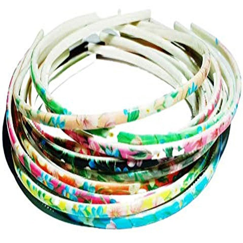Drishti Printed Design & Multicolor (8 mm) Plastic Hair band (Pack of 6) for Girls - Image 5