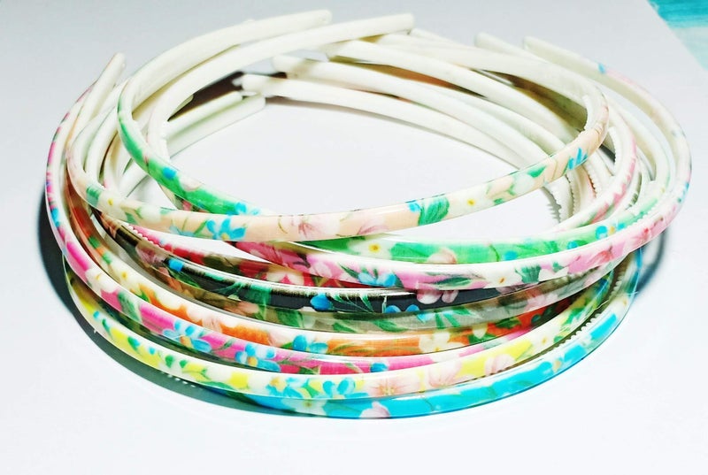 Drishti Printed Design & Multicolor (8 mm) Plastic Hair band (Pack of 6) for Girls - Image 3