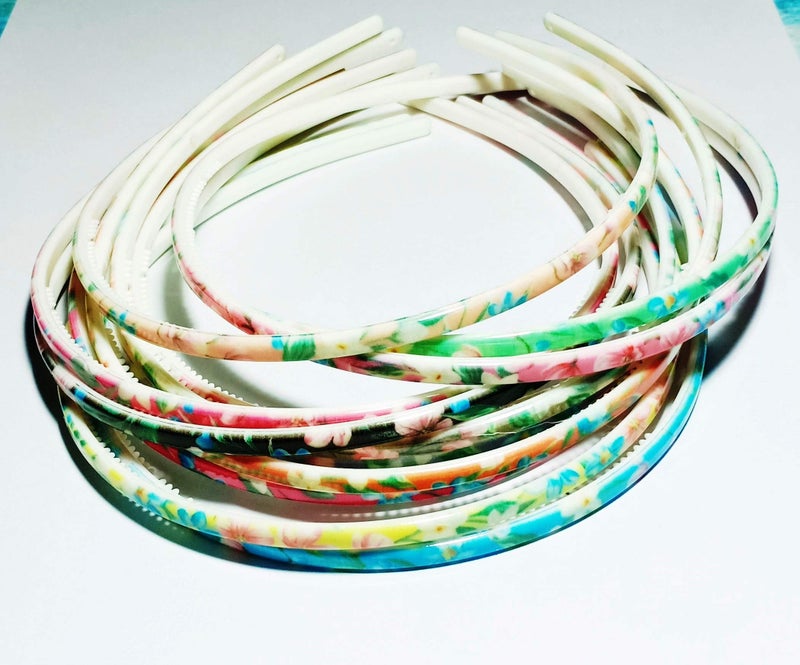 Drishti Printed Design & Multicolor (8 mm) Plastic Hair band (Pack of 6) for Girls - Image 2