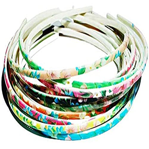 Drishti Printed Design & Multicolor (8 mm) Plastic Hair band (Pack of 6) for Girls - Image 1