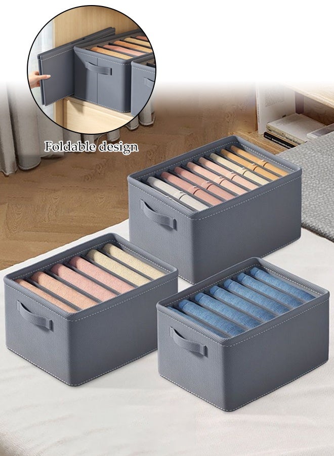 DUNISO 3 قطع 6/7/9 شبكات منظم خزانة الملابس، منظمات الأدراج الكبيرة للملابس، نظام منظم خزانة الملابس المحمول - Image 1