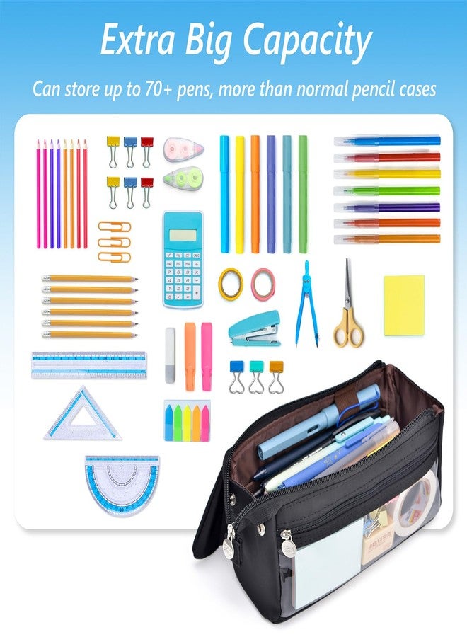 Lanxivi Hongdian Large Capacity Pencil Case Black Color, 3D Dog Pen Bags Stationery Pencil Pouch Organizer and Cosmetic Bag for Office College School - Image 3