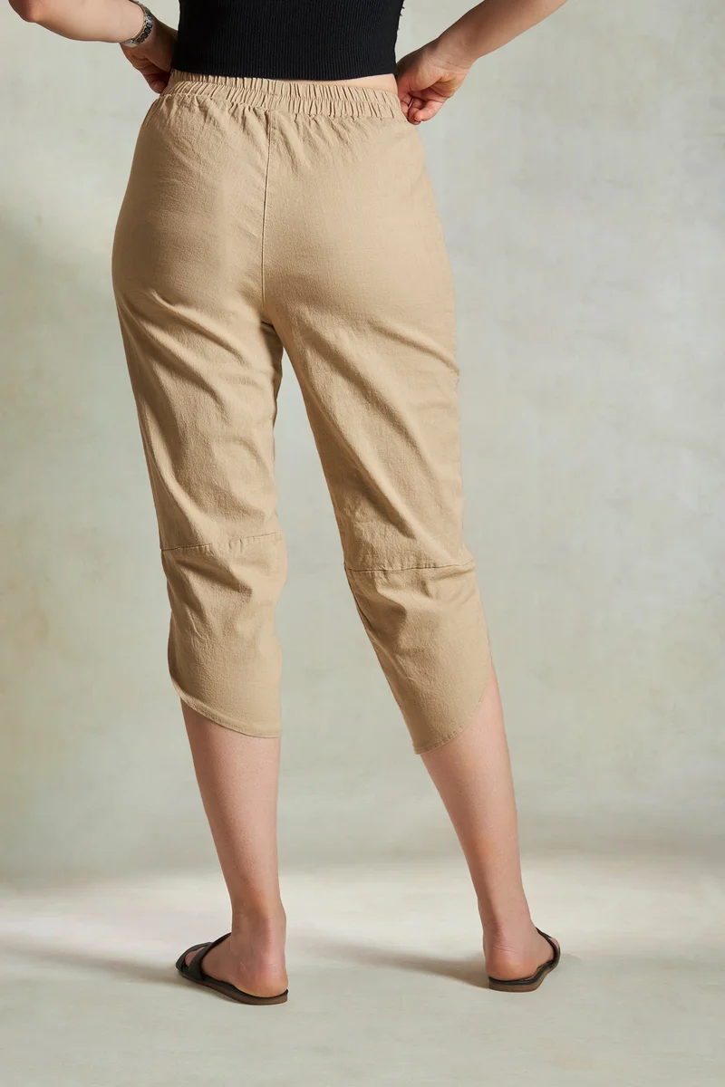 Virgio Cotton Stretch Vacation Panelled Capris for Women